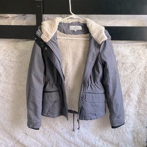 Hooded fleece lined jacket